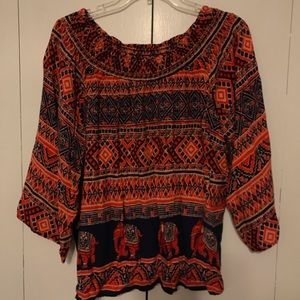 Off the Shoulder Elephant Top